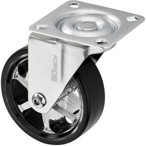 SO-TECH Möbelrolle RAPID 129887, mit Anschraubplatte, 75mm Ø, Tragkraft 35 kg, Lenkrolle aus Polyurethan