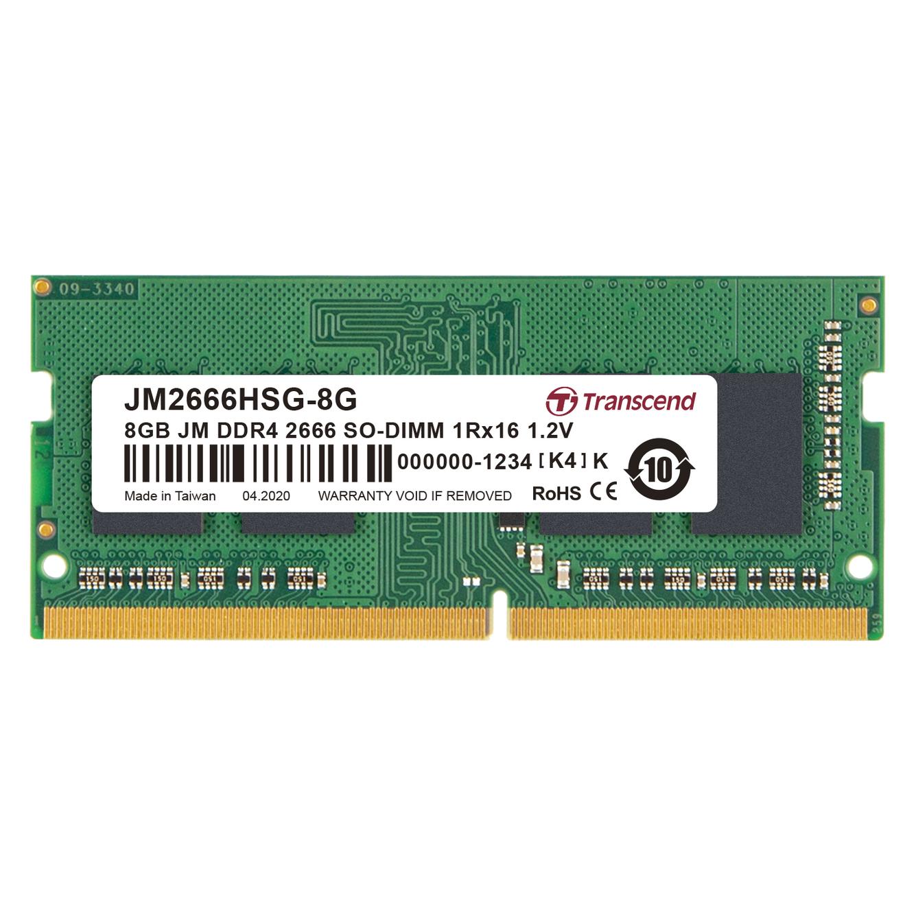 Transcend JetRAM DDR4 (1 x 8GB, 2666 MHz, DDR4-RAM, SO-DIMM) (JM2666HSG-8G)