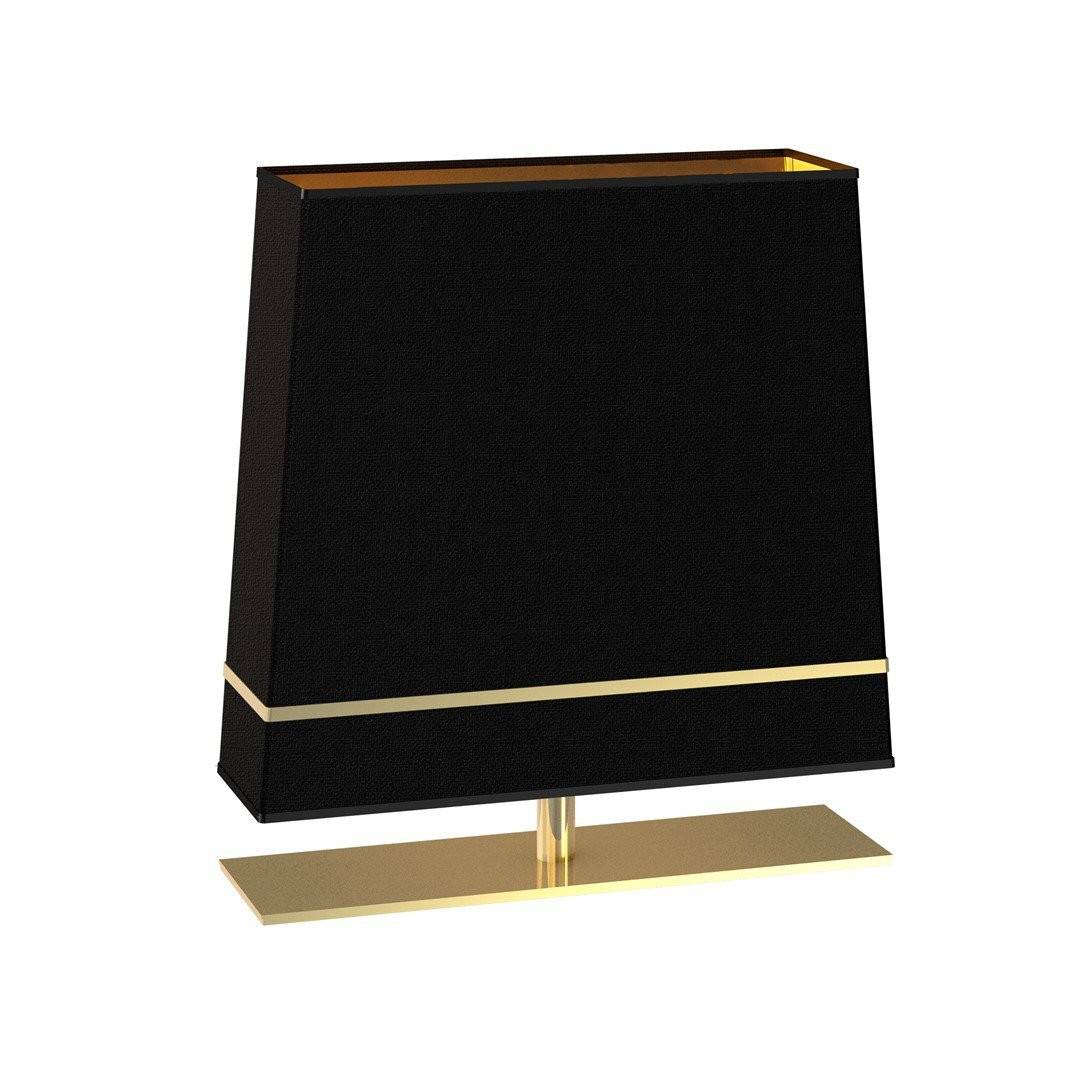 Milagro Volans Art Deco tafellamp van messing met gouden trapeziumvormige lampenkap, 1x E27, 60W