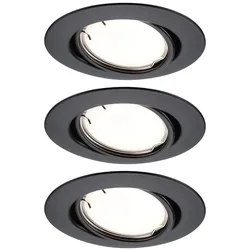 Paulmann LED Einbauleuchte Smart Home Zigbee 3.0 Base Coin Basisset schwenkbar  rund 90mm 20° Coin 3x4,9W 3x430lm 230V dimmbar 3000K Schwarz matt