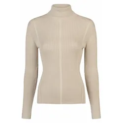 Pikeur Damen Rip Pullover KNITTED ROLL NECK pale grey Sports HW 25, Größe: 38