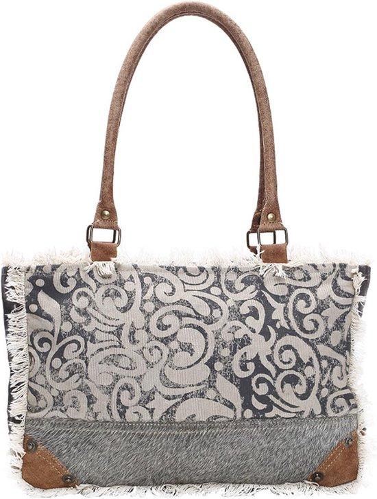 Famanu Damen Schultertasche mit Blattmuster - Kompakt, Trendy