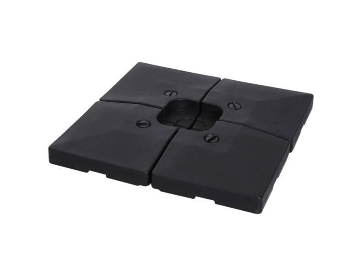 ComfortXL Sonnenschirmgewicht De-05540 4er-Set, befüllbar Schwarz, Kunststoff, 51x12x51 cm, Sonnenschutz, Sonnenschirmständer