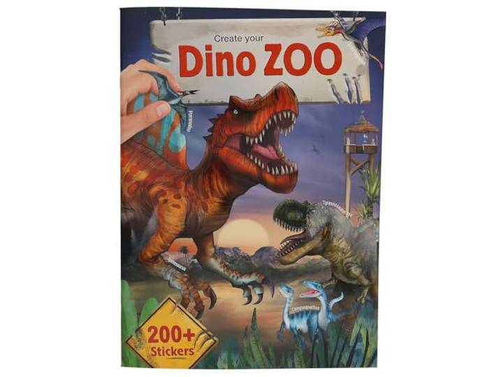 Depesche 13606 Creëer je Dino Zoo - stickerboek met 24 voorgedrukte pagina's om dinosaurusmotieven te maken, incl. meer dan 200 stickers
