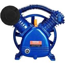 VEVOR Luftkompressor-Pumpenkopf, 5,5 PS, 5,75 CFM bei 90 PSI, ölgeschmierter Luftkompressor-Kolbenpumpenkopf mit zwei Zylindern, zweistufiger V-Typ-Luftkompressor-Pumpenersatz aus Gusseisen mit max. 185 PSI Druck