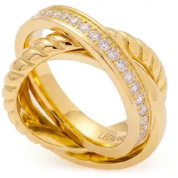 Leonardo 02712 Ring für Damen Vera Goldfarben mit Zirkonia, 60/19,1