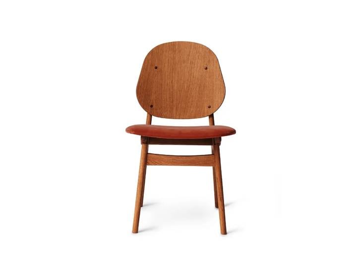 Warm Nordic Noble Stuhl Brick red-Eichengestell teak geölt