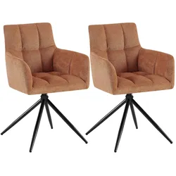 CLP 2er Set Esszimmerstuhl Jonah Stoff - Farbe: orange