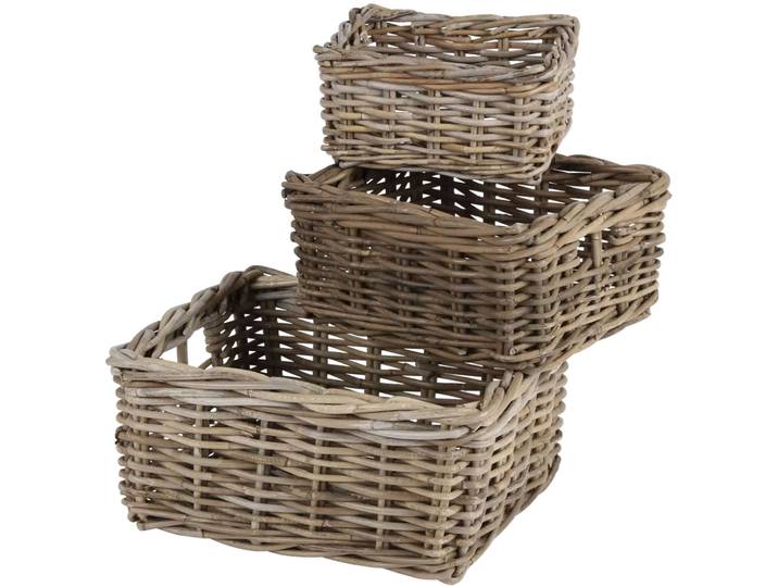 Weidenkorb 3er-Set, Aufbewahrungskörbe Weidengeflecht 3 Grössen