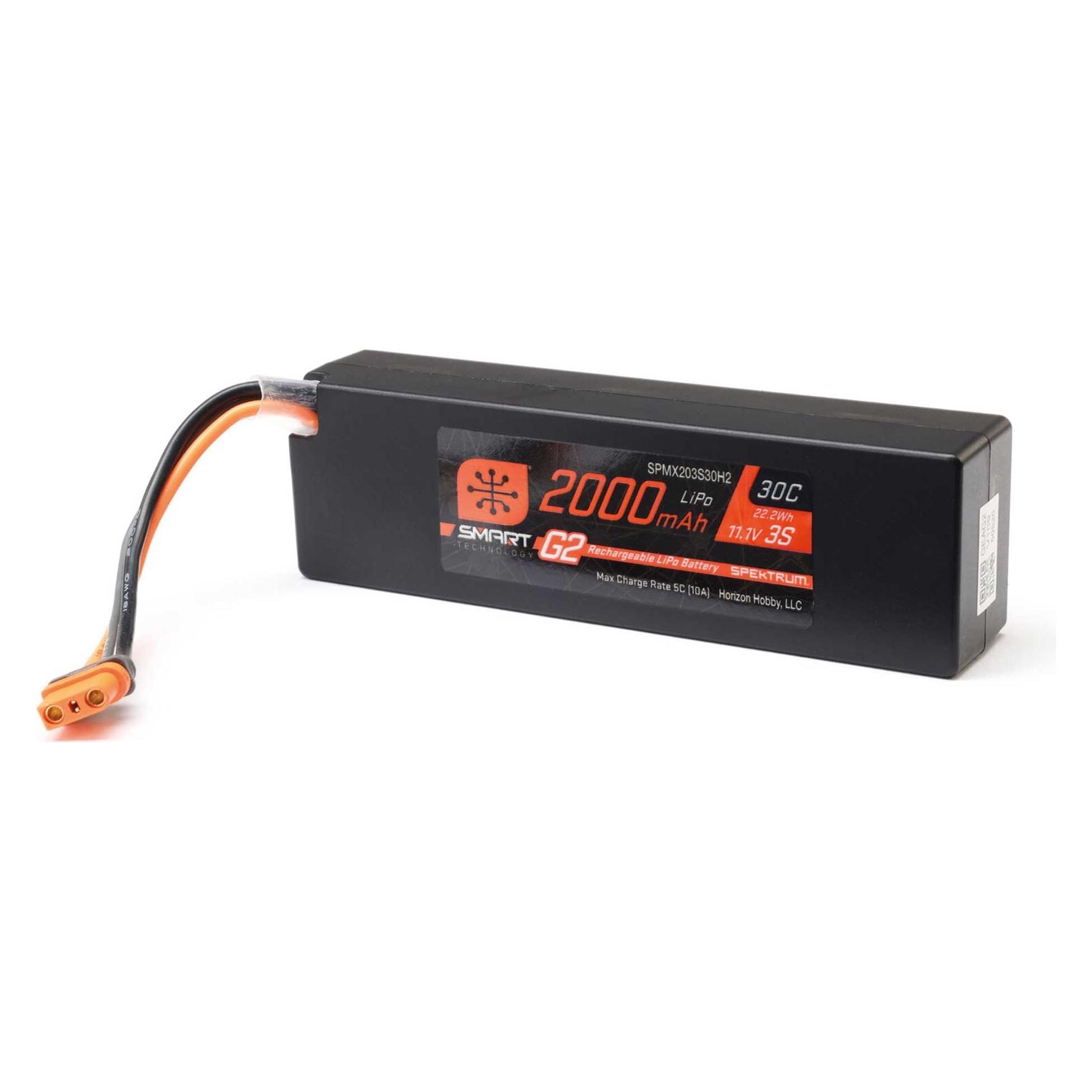 Spektrum 11.1V 2000mAh 3S 30C Smart G2 LiPo Battery: IC2 Connector (2000 mAh, 11.10 V) (SPMX203S30H2)