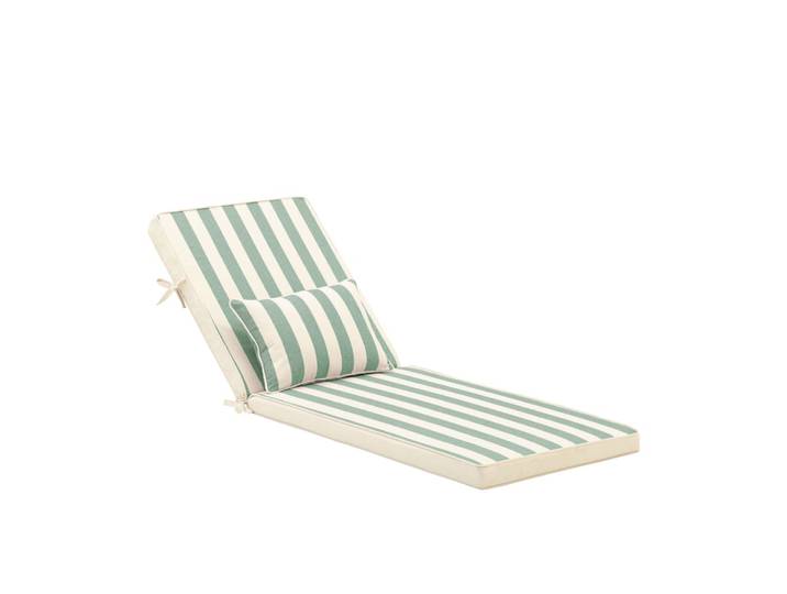 Pack 2 coussins à rayures avec petit coussin pour chaise longue vert