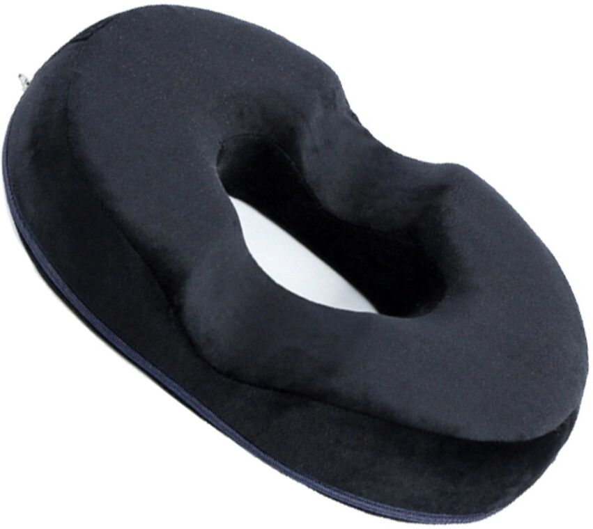 INF Coussin coccyx en mousse à mémoire – Support en O ergonomique et respirant, 42x34x7cm, Noir