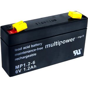 Multipower AGM-Batterie MP1,2-6, 6 V, 1,2 Ah, Faston 4,8 mm Anschluss