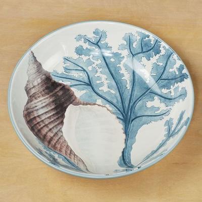Certified International Beyond the Shore Large Serving Bowl Multi Earth , Multi Earth