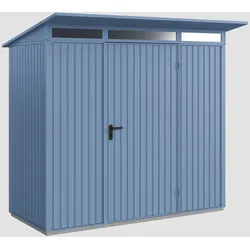 Hörmann Ecostar Metall-Gerätehaus Trend mit Pultdach Typ 1, 248 x 153 cm,taubenblau,2,6 m2