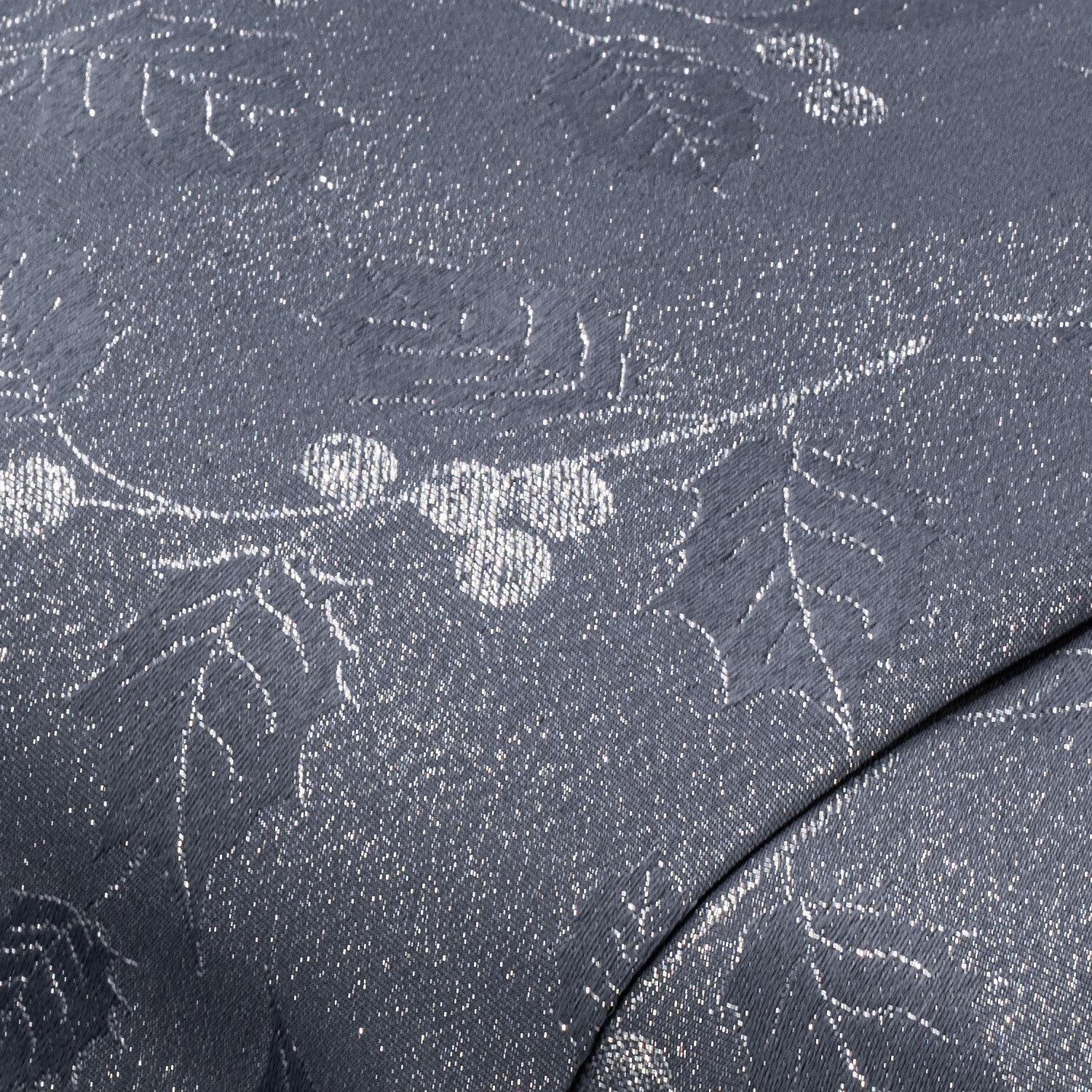 Jacquard "Ilex-Zweige" mit Glitzergarn, grau/silber