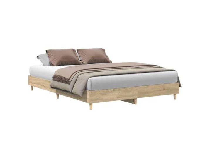 KTHLBRH Bettgestell Sonoma, 152 x 203 cm, Holz, mehrschichtig Minimalistisches Design, robuste Basis, einfache Reinigung, Verwendung im Innenbereich, Montage erforderlich