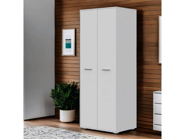 Raumhirsch Furniture Kleiderschrank Garderobenschrank, Drehtürenschrank, Schrank mit viel Stauraum (Maße: 69 x 180 x 49 cm (2 Türen, Kleiderstange, Ablagefach) stabile Konstruktion, viel Stauraum, modernes Design, einfache Montage
