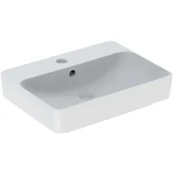 Geberit VariForm Aufsatzwaschtisch 500780012 weiß, 60x45cm, mit Hahnlochbank, Überlauf, rechteckig