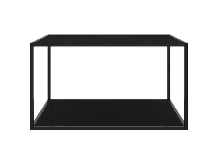 RJPLMFV Couchtisch, Hartglas, Schwarz, 90 x 90 x 50 cm Pulverbeschichteter Stahl, leicht zu reinigen, robuste Oberfläche für Wohnzimmer