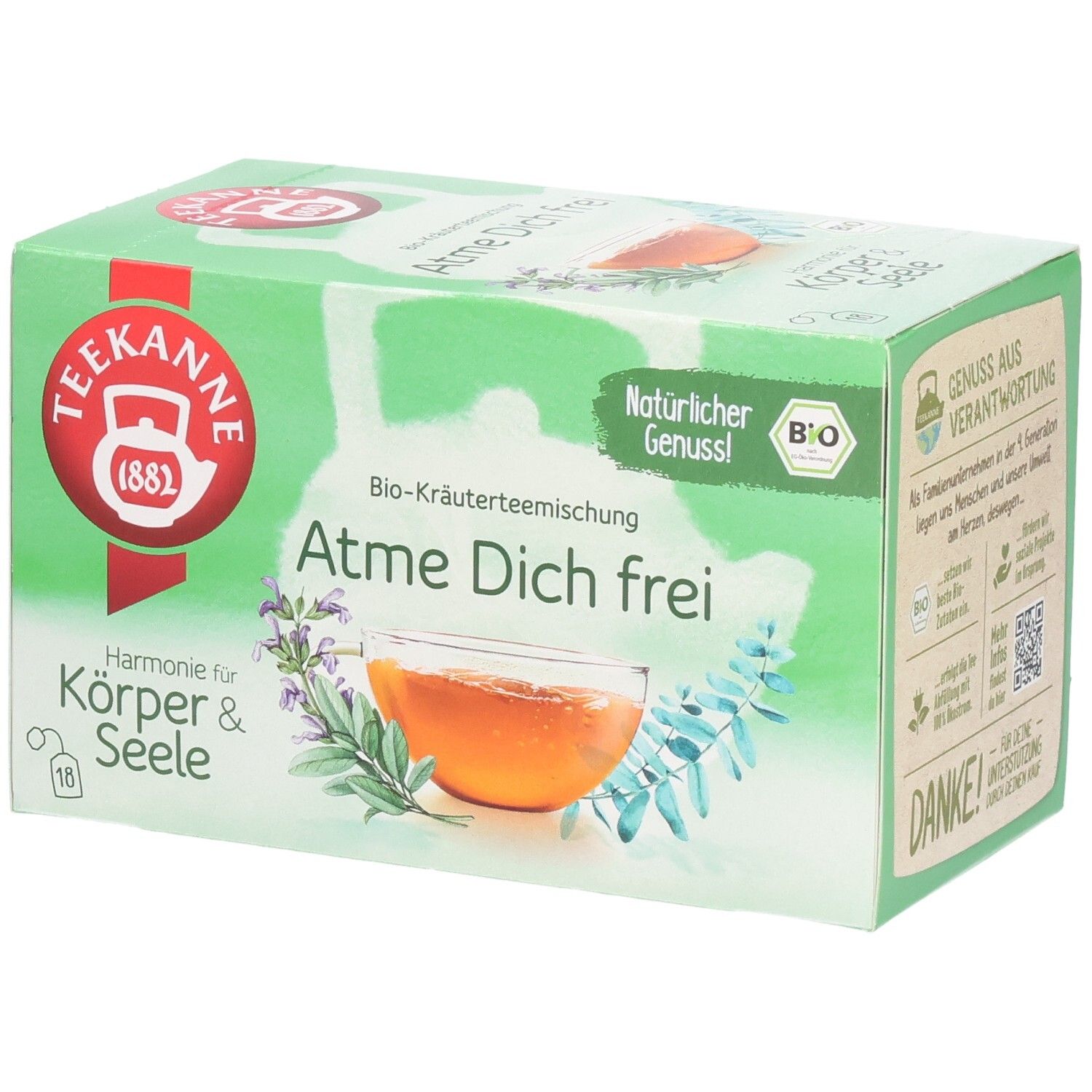 Teekanne BIO Harmonie f. Körper & Seele Atme Dich frei 18 St Tee
