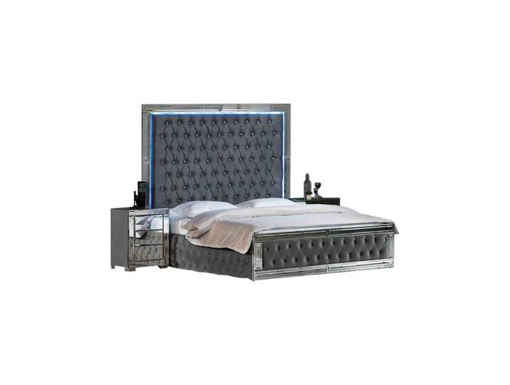 Xlmoebel Polsterbett Chesterfield Doppelbett in Grau mit klassischer Steppung (Doppelbett, Doppelbett), Hergestellt in Europa