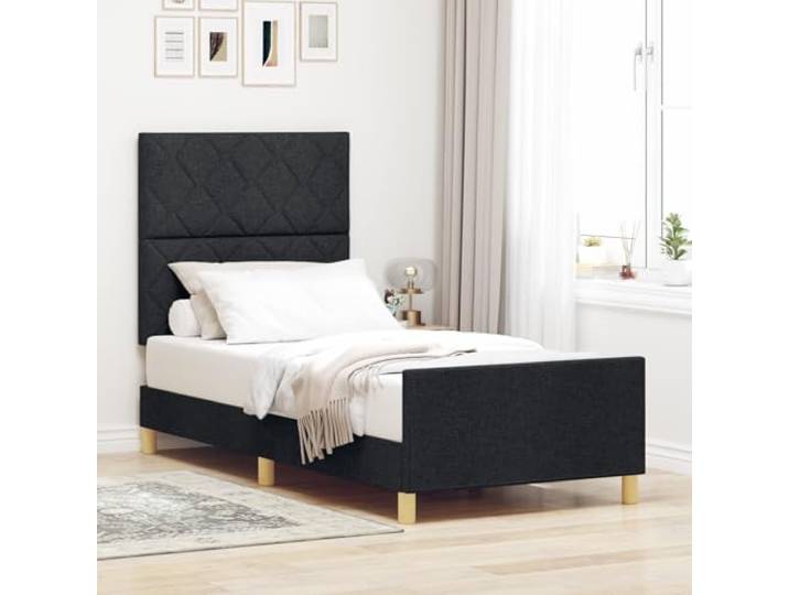 SKTQYQO Bettgestell Schwarz Multifunktionsbett Multifunktionsbett Geeignet für Hotels und Studios 90x200 cm aus Stoff