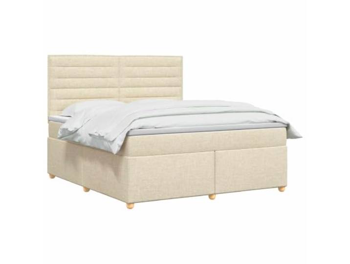 vidaXL Boxspringbett mit Matratze Creme 180 x 200 cm Stoff Individuelle Höhe für maßgeschneiderten Komfort. Fix und langlebig für eine lange Nutzung