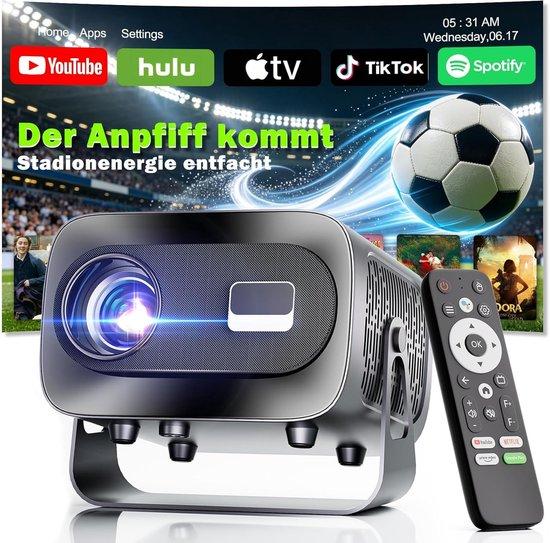 Mini-Beamer - Tragbarer Projektor - 4K-Unterstützung - Automatische Fokussierung und Trapezkorrektur - Für Zuhause und Büro