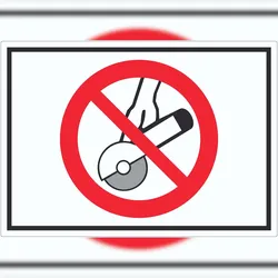 HB-Druck Nicht zulässig für Freihand- und Handschleifen Symbol Aufkleber A0 (841x1189mm)