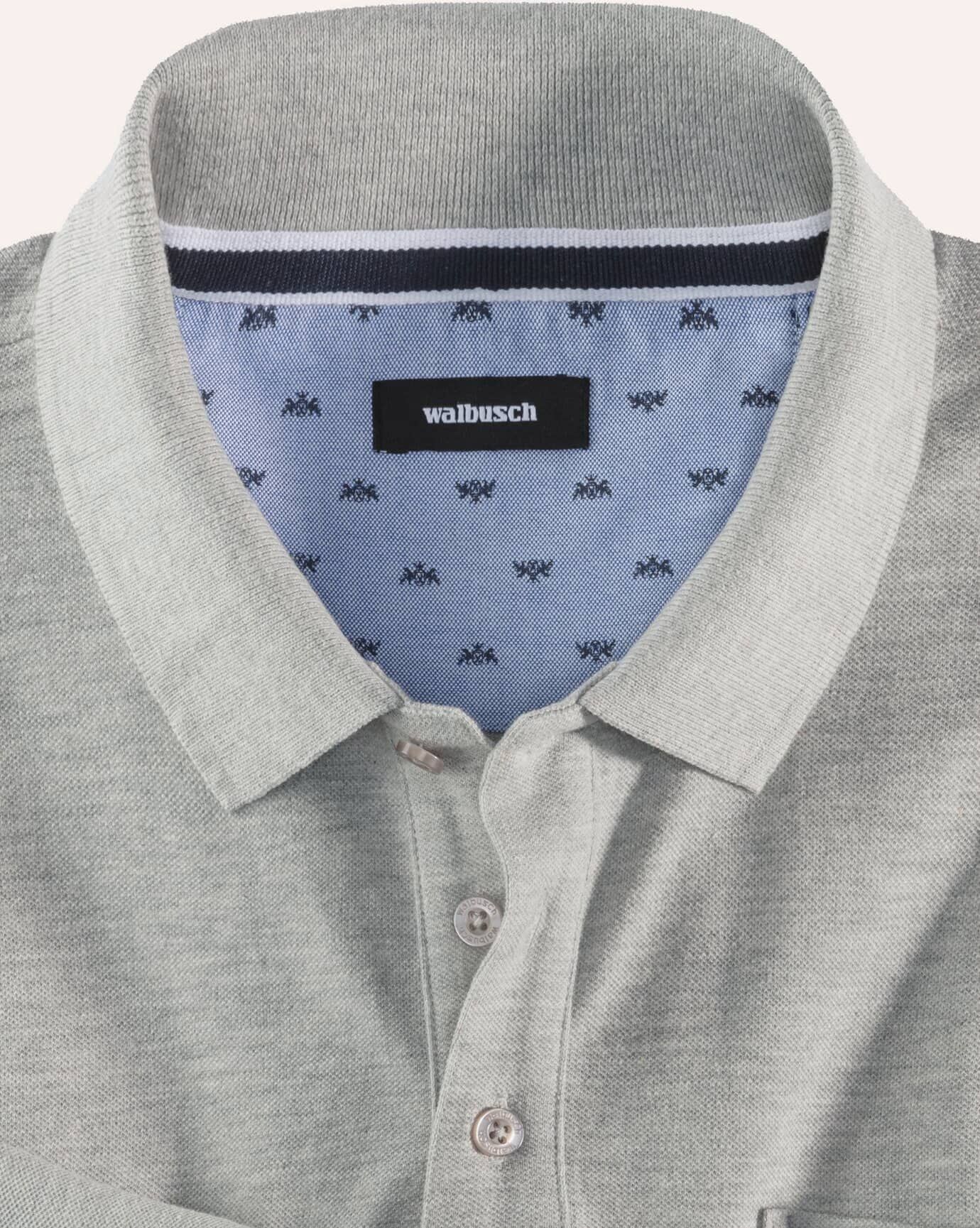 Walbusch Pique-Polo Pima Cotton, , Farbe Grau, 52, feine Pima-Baumwolle weich und atmungsaktiv Herren