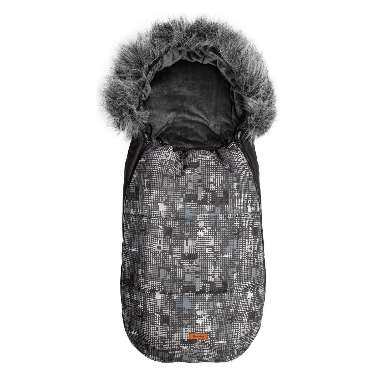 Sensillo Kuvert für Kinderwagen, OLAF, 100x45, Dunkelgrau, Punkte, 8361 (OlafGrafit)