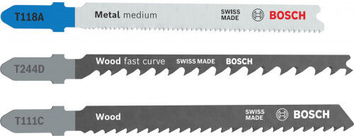 Bosch Kit de lames de scie sauteuse Wood and Metal, 3 pieces 2607012076