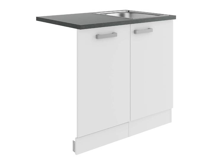 Meuble sous évier variante C 90cm Blanc/Blanc