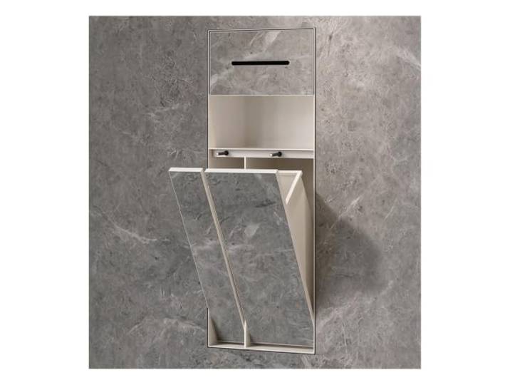 YDHFCD Einbau-Mülleimer, Wandschrank Drucköffner Wandmontage, verdecktes Design, platzsparend, einfache Montage, Standardgröße(Style 3 34x79x14cm)