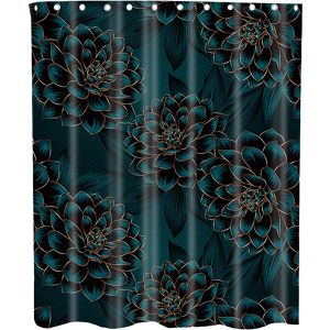Sanilo Duschvorhang Dahlien, 180 x 200 cm, wasserdicht, waschbar, aus Polyester, mit Motiv