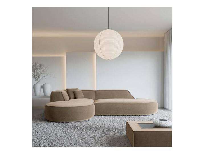 Sofa Dreams Ecksofa Monterola L Form Lounge Designer Sofa, mit Samtstoff Bezug in Braun, Ausrichtung Ecke links
