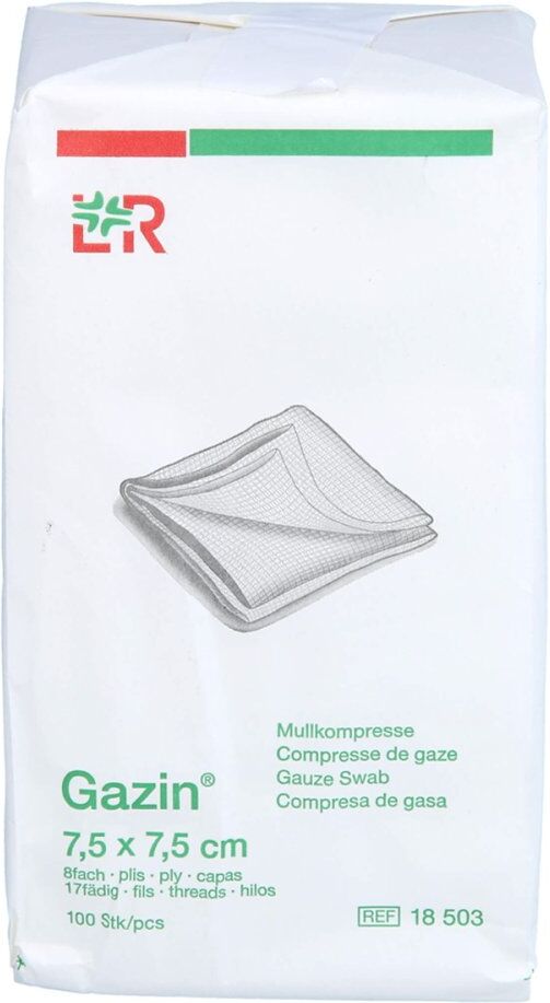Gazin Mullkomp.7,5x7,5 Cm Unsteril 8fach Op 100stk