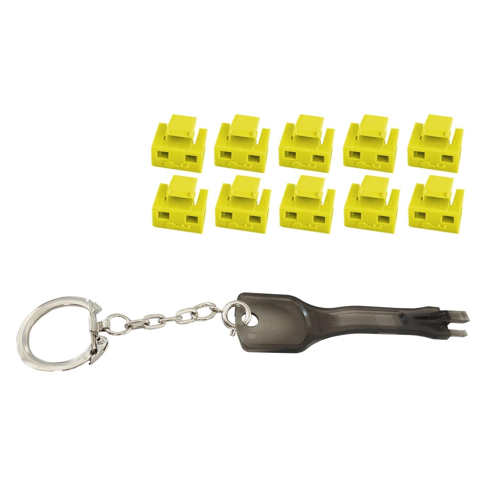 Shiverpeaks -BASIC-S--Netzwerk RJ45-Port Blocker mit Schlüssel (1x Schlüssel, 10x Schlösser), gelb (BS08-01032)