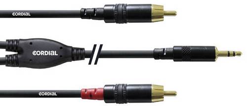 Cordial CFY1,5WCC Audio Adapterkabel [1x Klinkenstecker 3.5mm - 2x Cinch-Stecker] 1.50m Schwarz