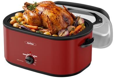 SUNVIVI 28QT/30QT Electric Roaster Oven with Non-Stick Pan & Viewing Lid, 150-450°F Multi-Function Countertop Cooker