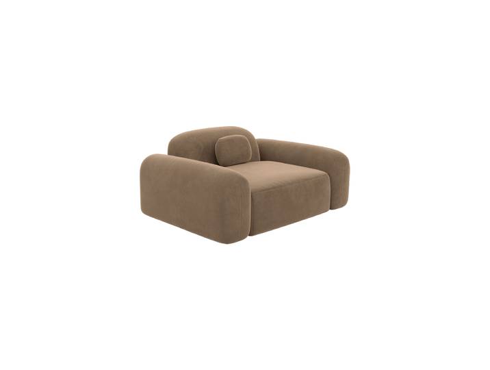Design Loungesessel „Ravello“ mit Samtbezug Samtbezug Braun BLOOMINGLOFT Collection