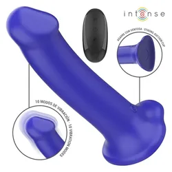 Intense, Vibrator, Victoria Vibrator Mit Saugnã„Pfen 10 Vibrationen Dunkelblau Fernbedienung