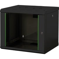 483-mm-Wandschrank, 9 HE, IT-Schrank schwarz, 9 Höheneinheiten