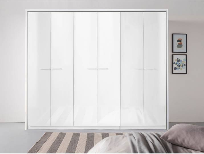 Drehtürenschrank, Weiß, 275x231x58 cm, Holzwerkstoff, 6 Türen, Modern, Rauch