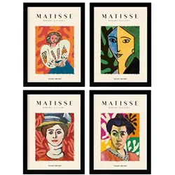 POSTER Set mit 4 Illustrationen von Matisse A4 Rahmenlos