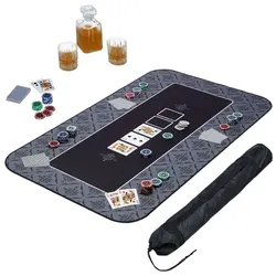 Relaxdays Pokermatte 100x60 Anthrazit,Weiß,Schwarz