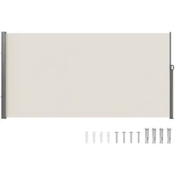 VEVOR Seitenmarkise 180 x 350 cm Seitenwandmarkise aus 180 g/m2 Polyestergewebe mit PU-Beschichtung Markise einziehbarer Griff mit Federmechanismus Sichtschutz Blickschutz für Balkone Innenhöfe Beige