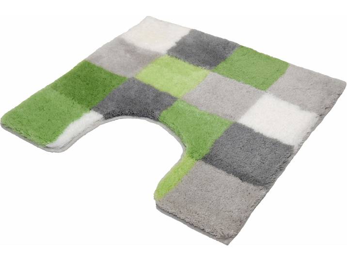 Badematte KLEINE WOLKE Caro, Badvorleger, Badezimmer Teppich Gr. 14, grün (distel), H:25mm, Kunstfaser, Badematten, Badematte, Badteppich, modernes Karo-Muster, Pastell-Farben, waschbar
