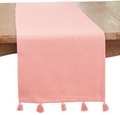 Saro Lifestyle Timeless Simplicity Tassel Table Runner